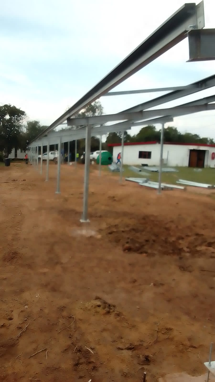 Steel solar carport structure in Gauteng home