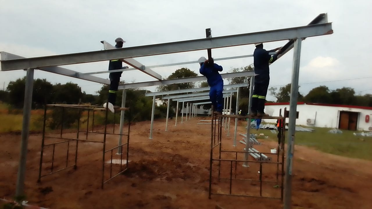 Solar carport with IBR roof sheeting in Gauteng