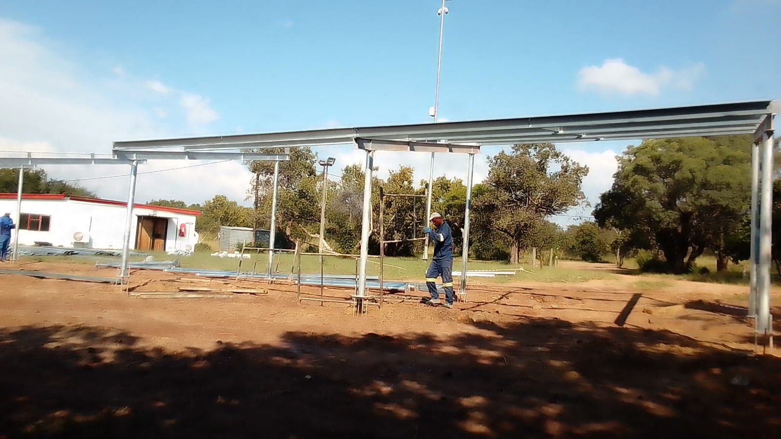 Solar panel carport structure completed in Gauteng