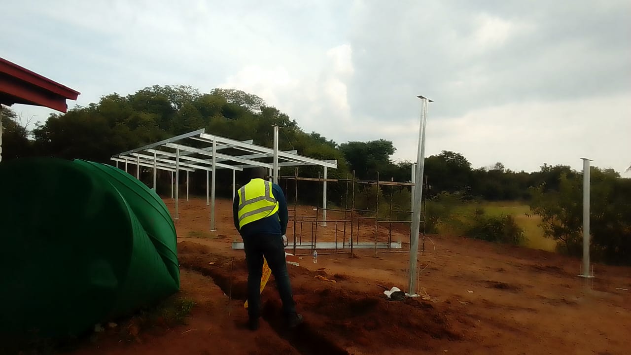 Steel carport built for solar energy generation